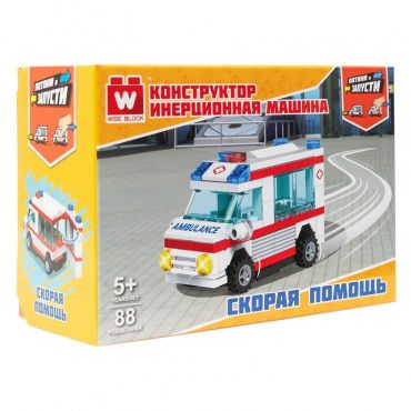 40449 Конструктор инерционная машина скорой помощи. TM Wise Block